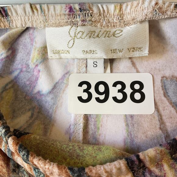 Janine Women Pants Size S Brown Animal Print Wide-Leg 30" Inseam Stretch - Picture 3 of 11